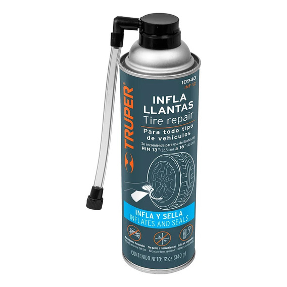 Sellador De Llantas Inflador Repara Fugas 12 Oz 450ml 