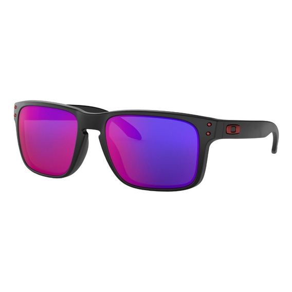 Lente Solar de Oakley Sport And Performance Holbrook Unisex Color de la lente Rojo Color del armazón Negro Diseño Espejeada