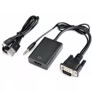 Adaptador Convertidor Vga A Hdmi C/cable Audio, Video Fullhd