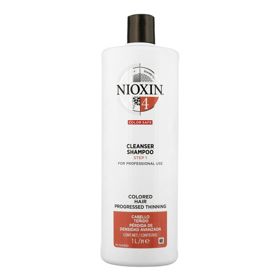 Nioxin 4 Cleanser Shampoo Anticaida 1000ml Cabello Teñido 