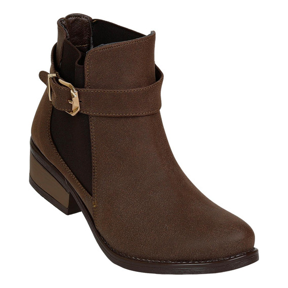 Botin Boga Shoes Mujer Cafe Tipo Ante 630