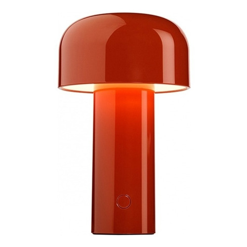 Lámpara Velador Led Recargable Usb Táctil Dimmer 21cm Hongo Color Rojo Color de la estructura Rojo