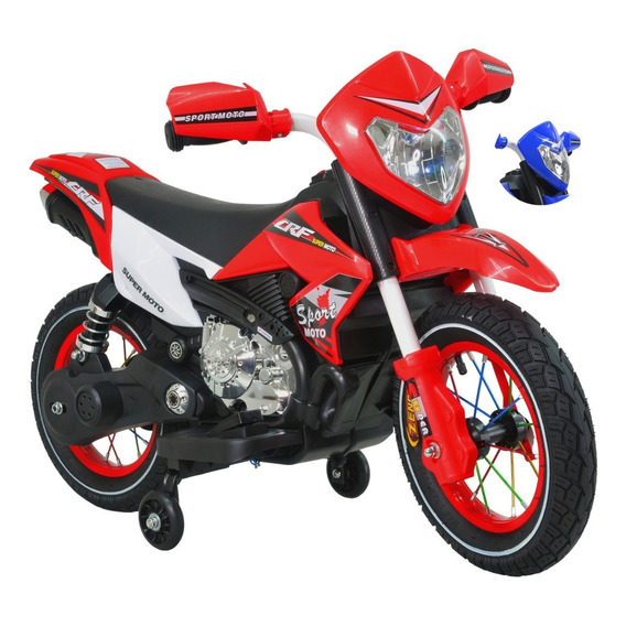 Motocicleta Electrica Deportiva Montable Niño Led Musica Usb Color Rojo