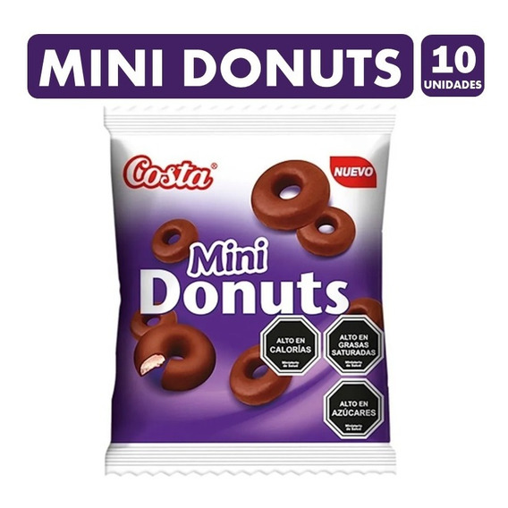 Galletas Mini Donuts, De Costa (para Colación) - Pack 10uni.