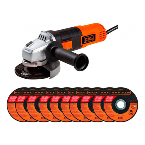 Pulidora Black & Decker 4 1/2 650w (g650-b3) + 10 Discos Fin