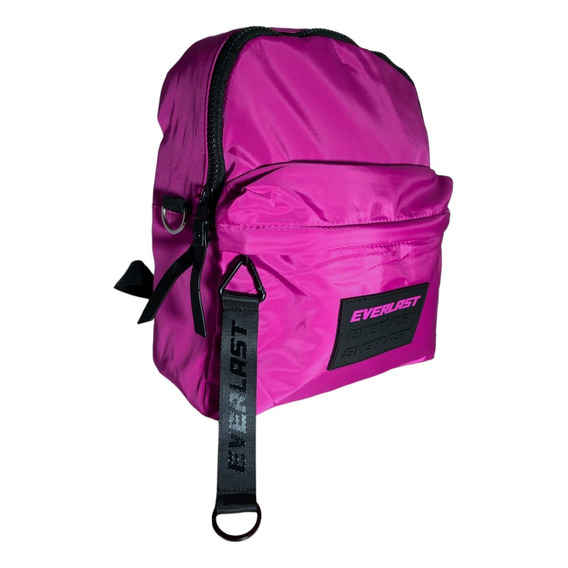 Mochila Cartera Everlast Urbana Reforzada 22166 Rosa 6 Lts Color Rosa Chicle Diseño De La Tela Liso