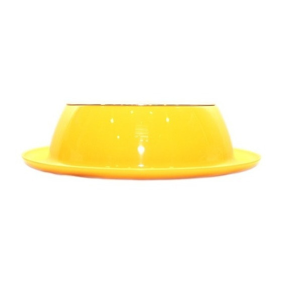 Plato Melamina Anti-hormigas Amarillo Talla L Perro 