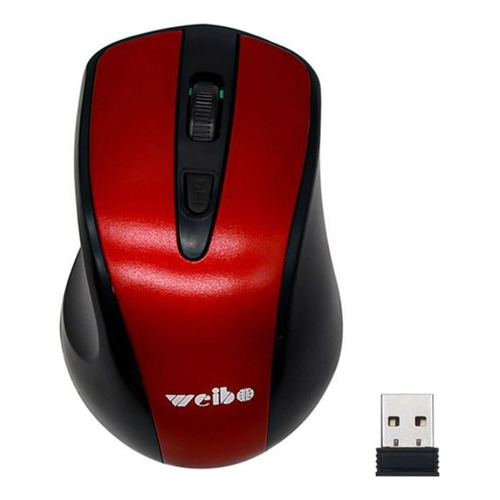 Mouse Inalambrico Usb Raton Gamer Weibo Color Rojo
