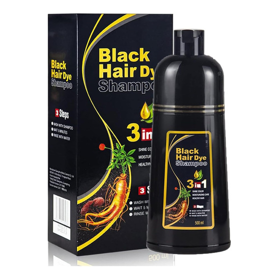 Shampoo Tinte 3 En 1 , Negro , 500 Ml, Meidu  Black Hair Dye