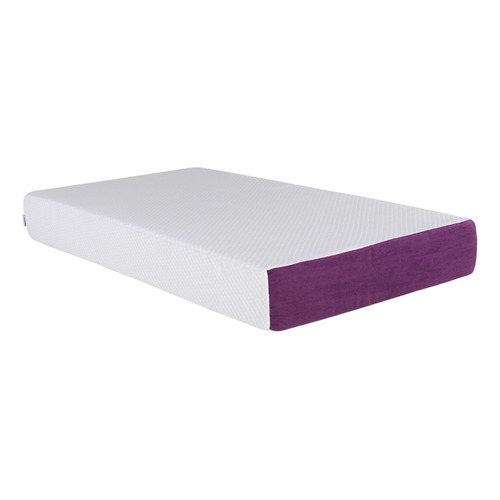 Colchón Cuna Bebé Baby Good Memory Foam 130 X 70 Color Blanco y Morado