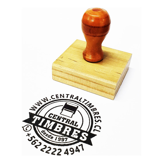 Timbre De Madera 5x5cm Personalizado - Central Timbres  