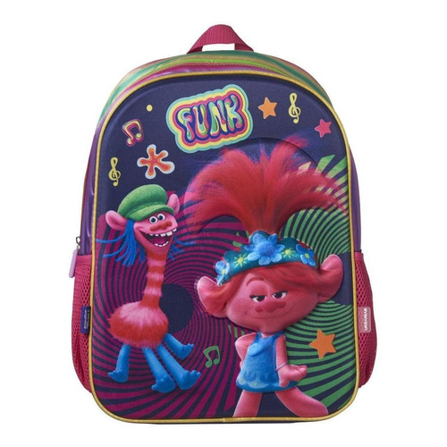 Mochila 3d Escolar Trolls 2 Funk Urbania Tr01015mb Unisex Color Multicolor