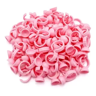 Anillos Para Pestañas Pegamento Mink Adhesivo Rosa 100 Pcs