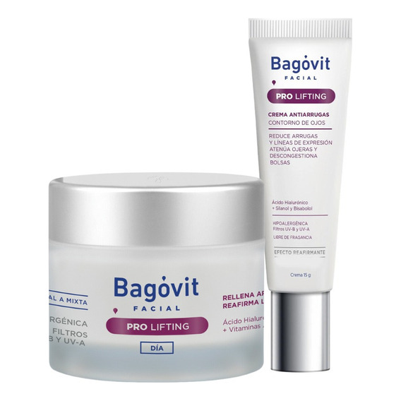 Combo Bagovit Facial Pro Lift Dia + Contorno De Ojos 