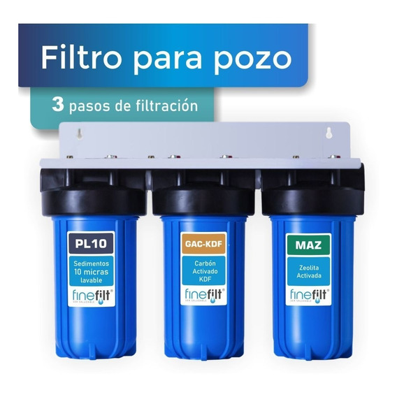 Filtro De Agua Para Pozo, Fierro, Metales Pesados Y Turbidez Color Azul
