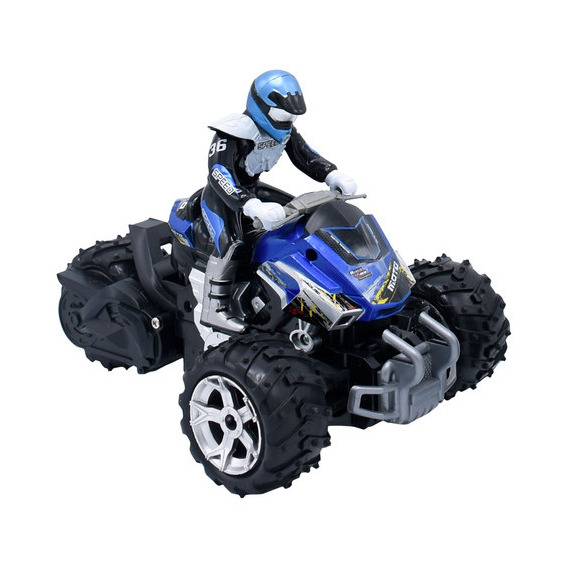 Moto Rc Cross Country Con Control Tipo Timón Toy Logic Color Azul