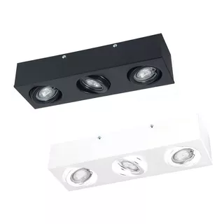 Aplique Plafon Blanco O Negro Con 3 Dicroica Led 7w Fria O Calida Moviles Completo Garantia Real 2 Años Por Defectos !!