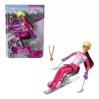 Boneca Barbie Paratleta De Esqui Para Alpina C Acessórios