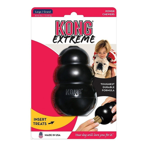 Kong Extreme L Juguetes Rellenable Large Perros Color Negro