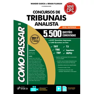 Como Passar Em Concursos De Tribunais - Analista - 4.200 Questões Comentadas - 8ª Edição - 2019, De Satin, Alice. Série Como Passar Editora Foco Jurídico Ltda, Capa Mole Em Português, 2019