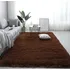 Alfombra grande de lana para sala de estar de 3 x 2 m, color chocolate peludo