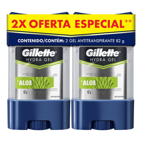 Desoorante Gillette Hydra Gel Aloe 164g X 2und