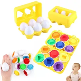 Brinquedo Educativo Ovos De Encaixar Infantil Geométricas 6.