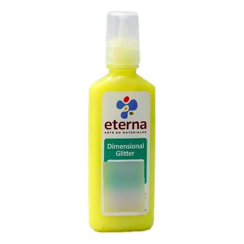 Pintura Dimensional Eterna 40ml Glitter Color Del Óleo Translúcido Amarillo