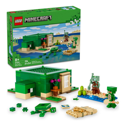 Set Lego Minecraft 21254 La Casa-tortuga De La Playa 234 Pz