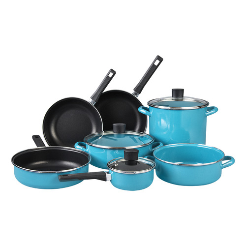 Batería De Cocina Pontevedra 11 Piezas Cinsa Color Azul Praga