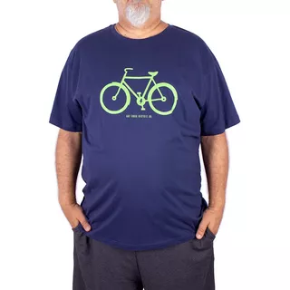 Camiseta Masculina Plus Size Bicicleta Go Marinho 