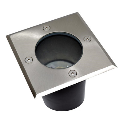 Spot Piso Embutir Acero Cuadrado Inoxidable Apto Led Gu10