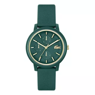 Reloj Lacoste 12.12 2001329 Mujer Multifuncion 5 Atm Water R Color De La Malla Verde Color Del Bisel Verde