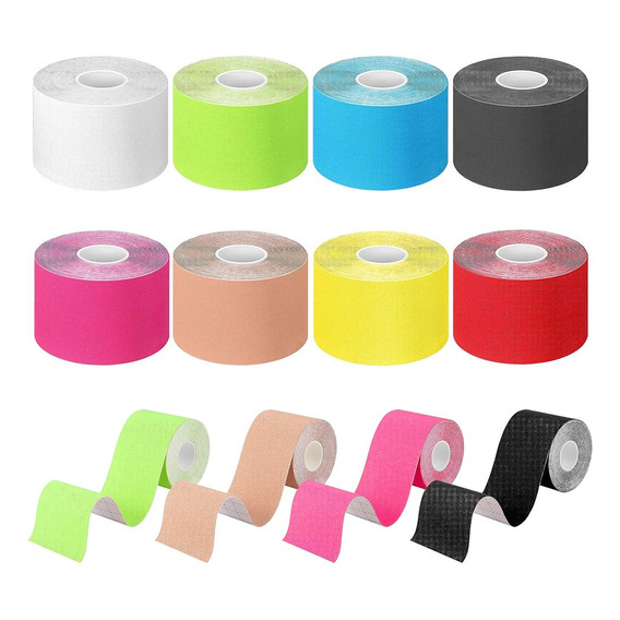 Pack 8 Kinesio Tape Cinta Kinesiologica Kinesiotape 5m X 5cm