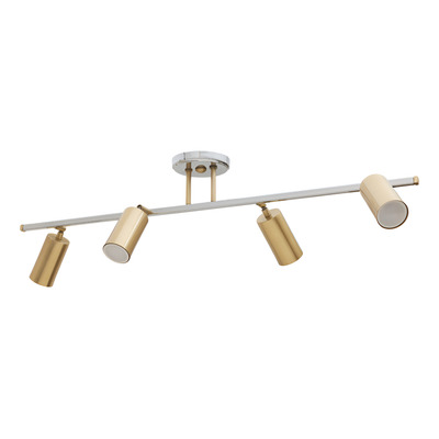 Plafon Aplique 4 Luces Zunko Dorado Cromo Apto Led Gu10