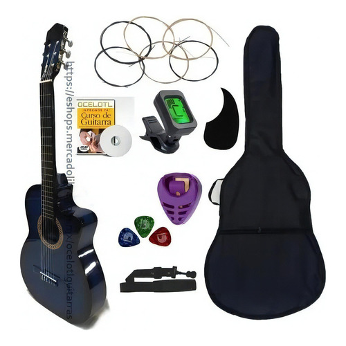 Guitarra acústica Ocelotl CR Sailor para diestros azul álamo barnizado
