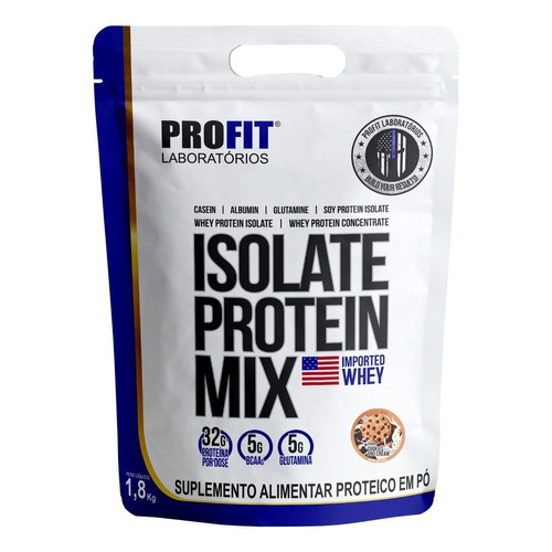 Suplemento en polvo ProFit Laboratórios  Isolate Protein Mix proteínas sabor cookies & cream en doypack de 1.8kg