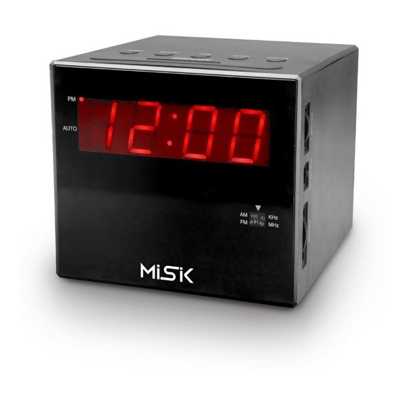 Misik - Radio Reloj Despertador Digital - Am/fm Y Auxiliar Color Negro