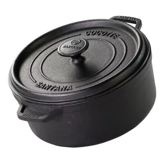 Panela De Ferro Fundido Caçarola Cocotte 18cm 1,7l Cor Preto