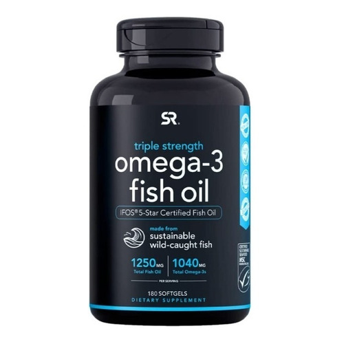 Omega 3 Fish Oil wild Alaska sports research - Aceite De Pescado x 180 Caps 1250mg