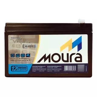 Bateria Para Alarme Moura 12v 4ah Vrla Agm Para Pabx Cftv