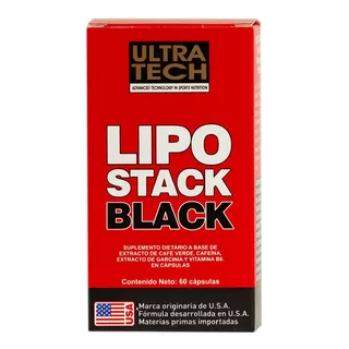 Lipo Stack Black Ultra Tech X 60 Cápsulas Quemador De Grasas