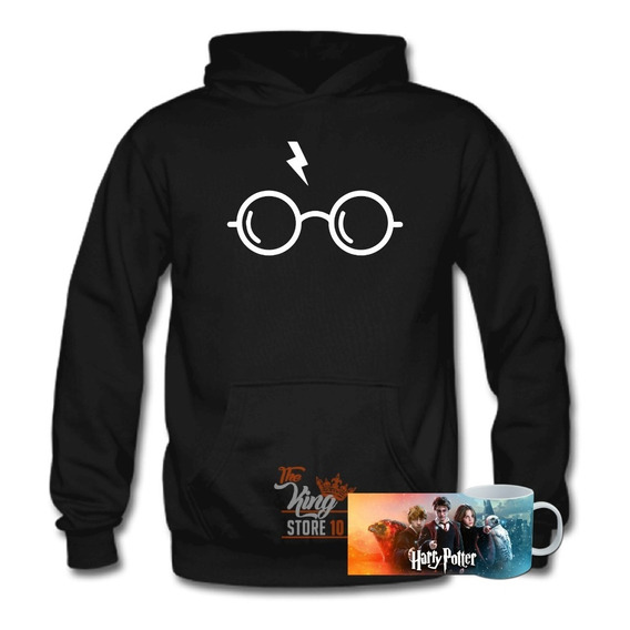 Poleron + Taza, Harry Potter, Hogwarts, Lentes, Xxxl / Kingstore10