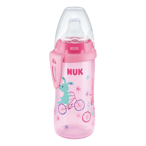 Vaso para bebés antiderrame NUK Active Cup de Conejo color rosa de 300mL