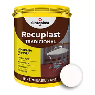 Recuplast Tradicional Membrana En Pasta Para Techos / Muros X 10lts - Prestigio Color Blanco