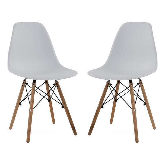 Set De 2 Sillas Eames Gaon Minimalistas Varios Colores