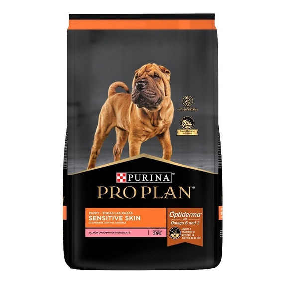Alimento Pro Plan OptiDerma Sensitive Skin Puppy para perro cachorro todos los tamaños sabor salmón y arroz en bolsa de 3kg
