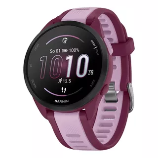 Reloj Garmin Forerunner 165 Music Amoled Granate/lila 43mm Caja Lila Bisel Negro