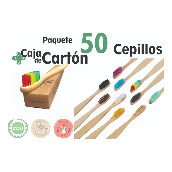 50 Cepillos De Dientes Bambú - Unidad a $1530