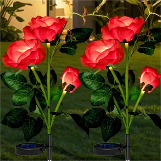 Rosas Led Recargable Flores Para Decoracion Jardin 1-par